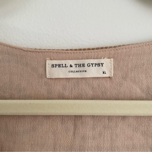 Spell and the Gypsy Lioness Cap Sleeve top peplum babydoll floral paisley XL - Picture 4 of 14